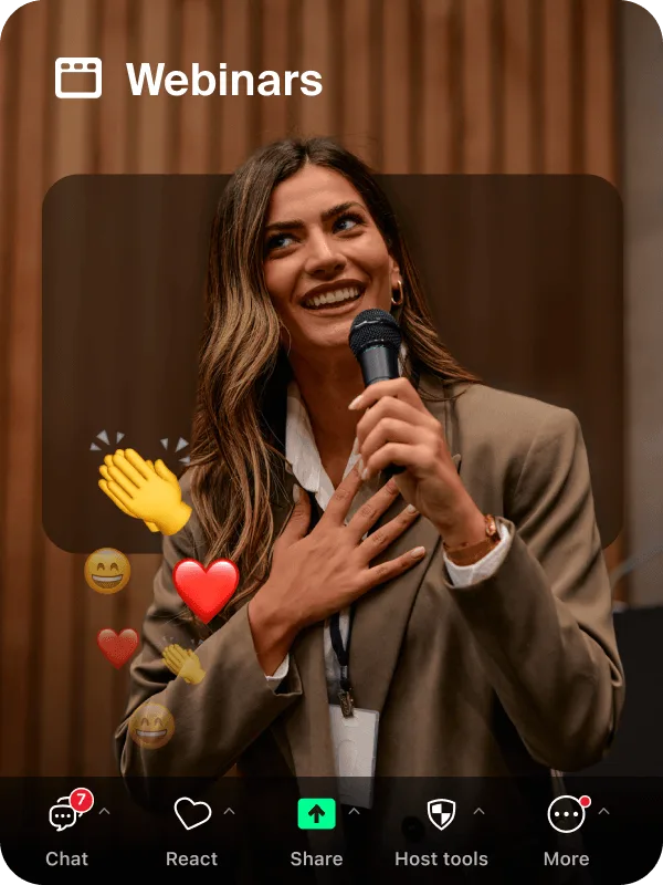 Live video chat screenshot from a webinar, featuring multiple participants interacting and presenting information.