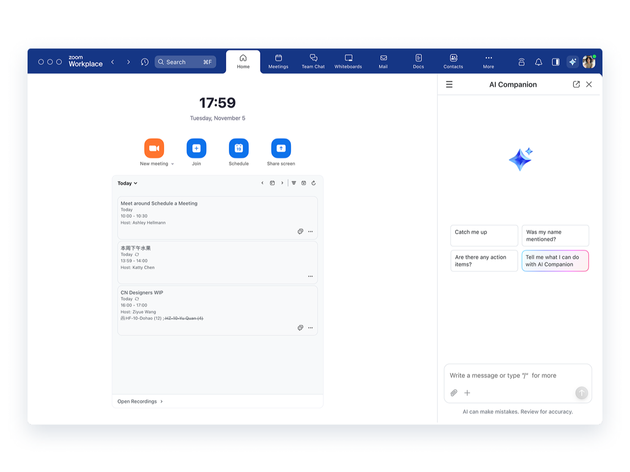 Continue chatting after a Meeting in Team Chat