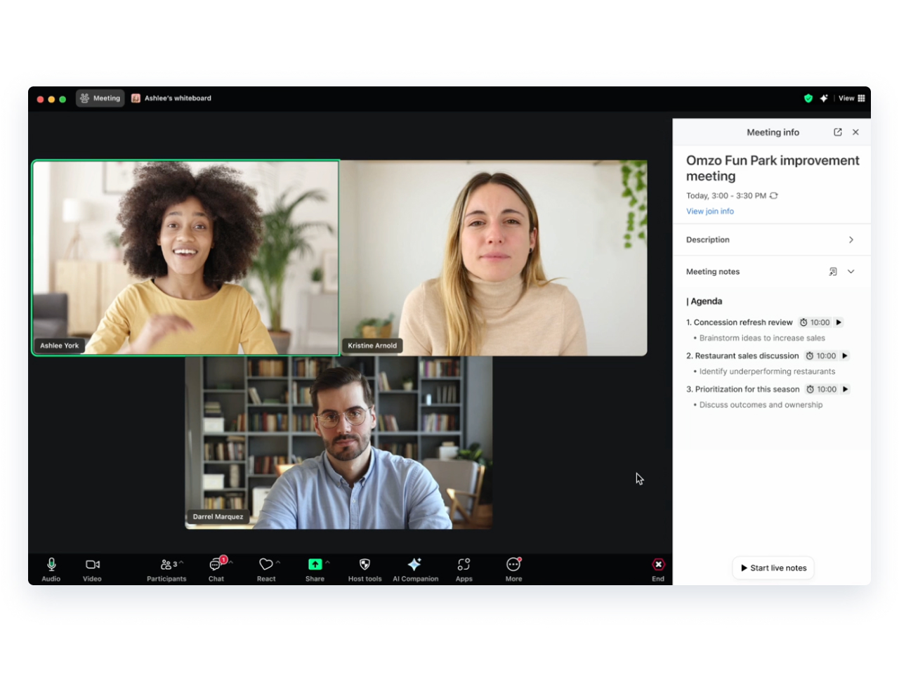 Continue chatting after a Meeting in Team Chat