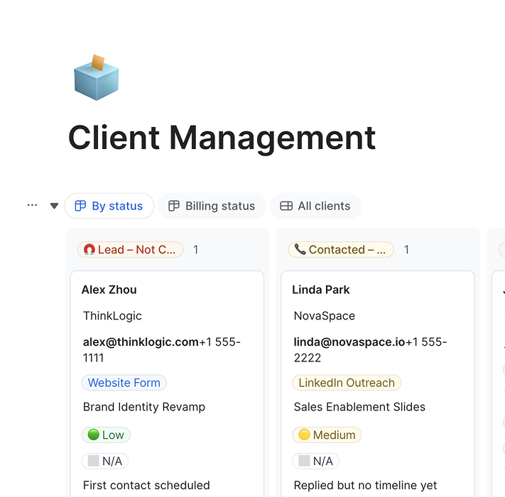 Client Management Template
