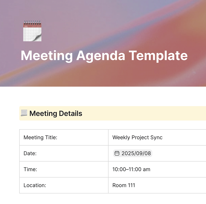 Meeting Agenda Template
